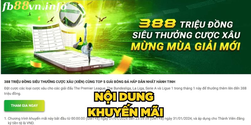 Nội dung của THƯỞNG 388 triệu cược xâu FB88